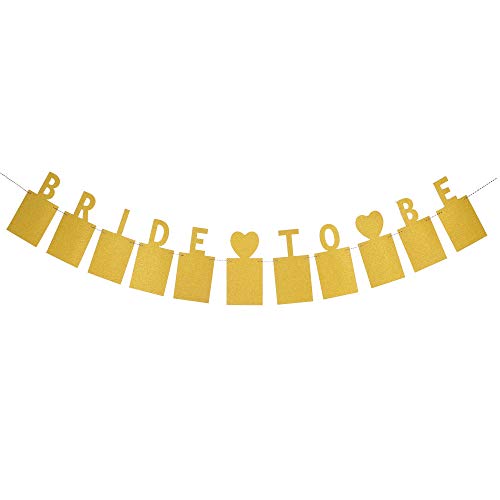 LINGPAR Bride to Be Photo Banner Gold Foiled for Wedding Sign Bridal Shower Banner Hen Night Decorat - //coolthings.us