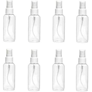 Asian Aura Transparent Empty Spray Bottle (Pack of 8, Clear)