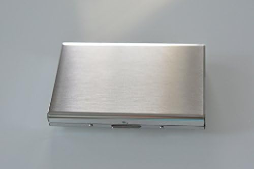 STAINLESS STEEL RFID BLOCKING CREDIT CARD CASE - STYLISH SLIM - PROTECT YOUR ID, ATM, CREDIT CARDS AGAINST RFID SCANNING DEVICES (MATTE SILVER)