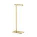 Gatco 1431B, Modern Rectangle Base Freestanding Toilet Paper Holder, 22.25”, Brushed Brass/Free Standing Toilet Tissue Holder Stand with Weighted Base