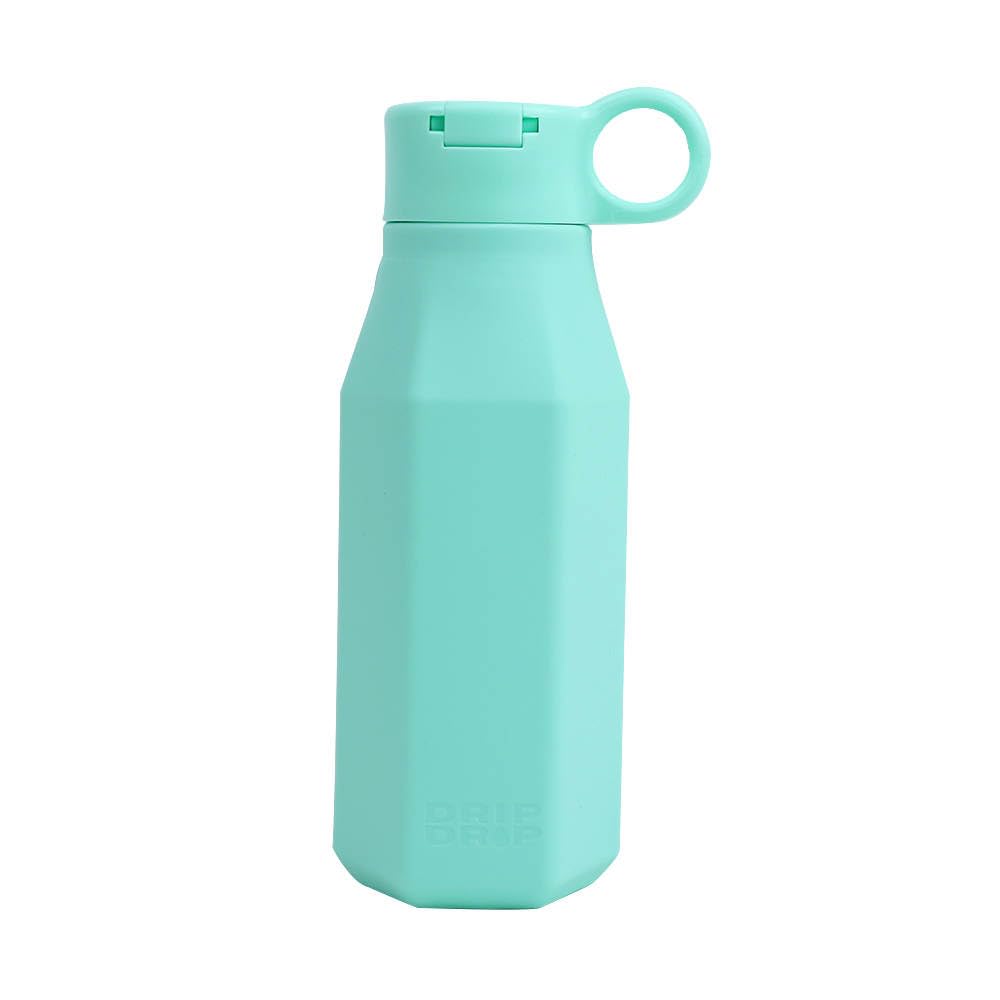 DRIPDROP Kids Water Bottle with Straw, Leak-Proof, BPA-Free, Reusable, Lightweight, 350ml, Non-Spill, Flip Lid, for School and Outdoor Use (Magic Mint)