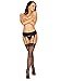 Dreamgirl Women’s Sheer Thigh High Pantyhose, Hosiery, Nylons, Stockings with Comfort Lace Top Anti-Slip Silicone Elastic Band
