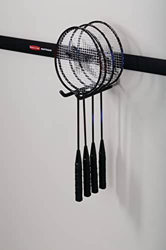 Rubbermaid FastTrack Rail Garage Organization Multi-Purpose Hook 50 lbs Capacity Satin Nickel Wall Mounted Storage System Direct Mount into FastTrack Garage Rail for Home/Garage Organization