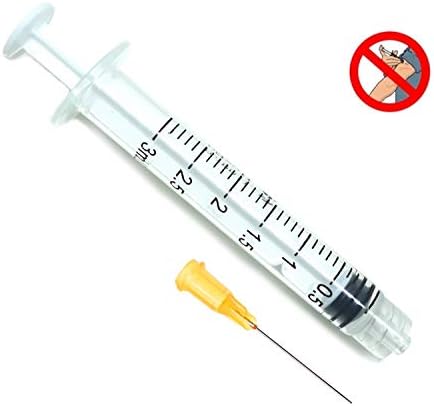Punnarit 3ml Syringes with 23ga x 1" Blunt Tip Needles for Refilling and Measuring E-Juice, E-Liquids, E-cigs, Adhesives, Vape, Oil or Glue Applicator - 10 Pack