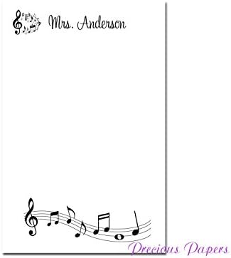 Personalized Music Note Notepad Music Teacher Gift | Precious Papers