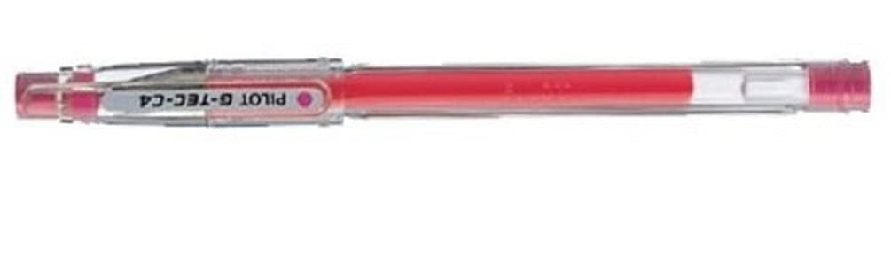 Pilot G-Tec C4 Gel Microtip Rollerball Pen, 0.4 mm Tip - Pink, Box of 12