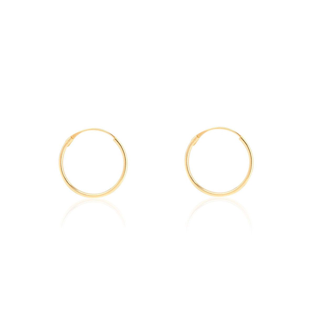 Damen & Kinder Creolen Hoop 10x0.80 mm Ohrstecker - Gelbgold 18 Karat (750)