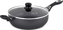 Aluminum Nonstick 11 Inch Jumbo Cooker / Saut&eacute; Pan / Deep Frying Pan with Glass Lid - 4.6 Quart - Dishwasher Safe by Utopia Kitchen