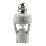 Alloet AC 110-240V Infrared Motion Sensor Holder E27 Plug Socket Switch Base Led Bulb Light Lamp Holder (2#)