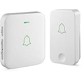 No Battery Required Door Bell, AVANTEK Wireless Doorbell with 1 Battery-Free Button and 1 Plug-in Receiver, IPX7 Waterpoof and Dustproof, 52 Melodies, 5 Volume Levels and CD Quality Sound