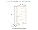 Signature Design by Ashley Culverbach Modern 5 Drawer Chest of Drawers, Grayish Brown