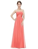 Ever Pretty Women's Strapless Ruched Bust Chiffon Long Evening Dress 09955