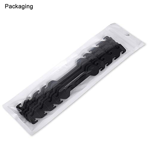 MOTOBA Adjustable Mask Hook Ear Strap Extension, Mask Straps Extension Buckles, Mask Ear Band Elastic Hook Relieves Ear Discomfort and Pain (Black 10pcs)