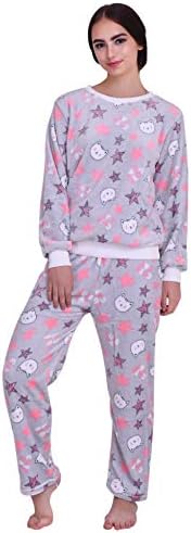ICABLE Women's Regular Comfort Fit Full Sleeves Winter Wear Shearing Velvet Top and Pyjama Set