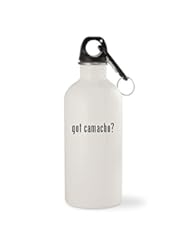 Sports: got camacho? - White 20oz Stainless Steel Water Bottle with Carabiner - Molandra Products