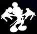 Mickey Mouse Uzi Guns Decal Vinyl Sticker|Cars Trucks Vans Walls Laptop| WHITE |5.5 x 4.75 in|CCI789
