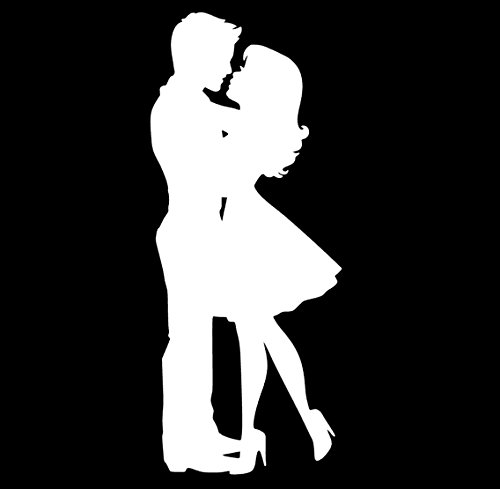 Couple Dancing Vinyl Decal Sticker | Cars Trucks Walls Vans Windows Laptops | White | 5.5 X 2.2 Inches | KCD1819