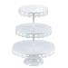 VILAVITA Round Cupcake Stand Dessert Tower Iron Cupcake Holder Display Stand for Wedding Birthday Party Celebration (3-Tier White)
