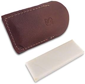 Natural Arkansas Translucent (Extra Fine) Pocket Knife Sharpening Stone Whetstone 3" x 1" x 1/4" in Leather Pouch Nat-Trans-Pck
