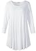 LARACE 3/4 Sleeve Shirts for Women Plus Size Tunic Dressy Top Loose Fit Flare T-Shirt(2X, White)