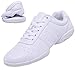 DADAWEN Adult & Youth White Cheerleading Shoes Sport Training Tennis Sneakers Competition Cheer Shoes