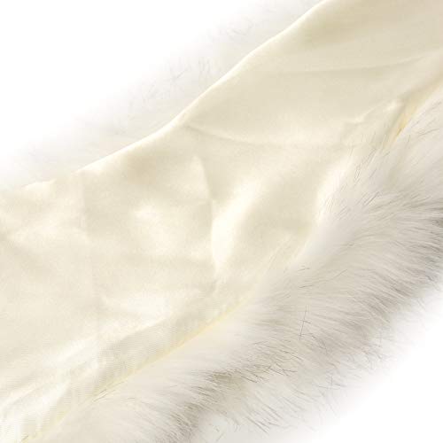 La Carrie Women's Faux Fur Collar Scarf Wrap Cold Winter Warmer(White)