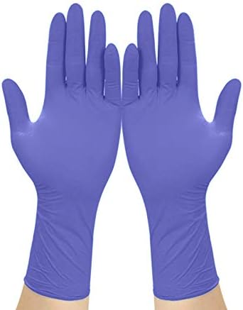 100 Pcs Nitrile Disposable Gloves Powder Free Rubber Latex Free Medical Exam Gloves Non Sterile Ambidextrous Comfortable Industrial Gloves (100, Large)