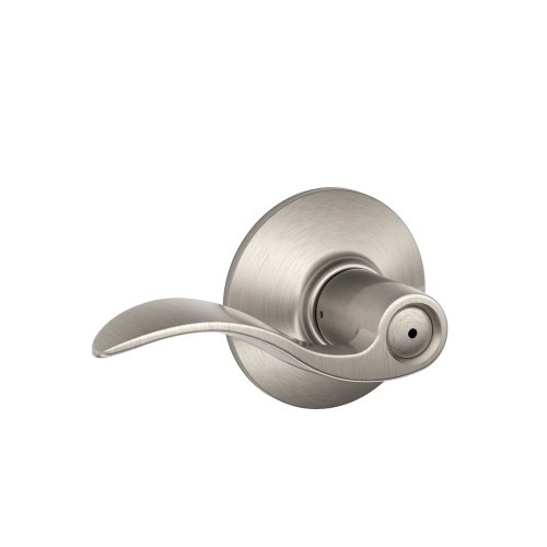 SCHLAGE Accent Bed/Bath Privacy Door Handle with Lock, Satin Nickel