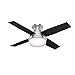 Hunter Fan 44' Contemporary Low Profile Ceiling Fan in Brushed Nickel with LED Light Kit and Remote Control (Renewed)