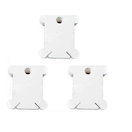 image for Fokanlo 300 Pieces Plastic Floss Bobbins for Cross Cotton Thread Craft