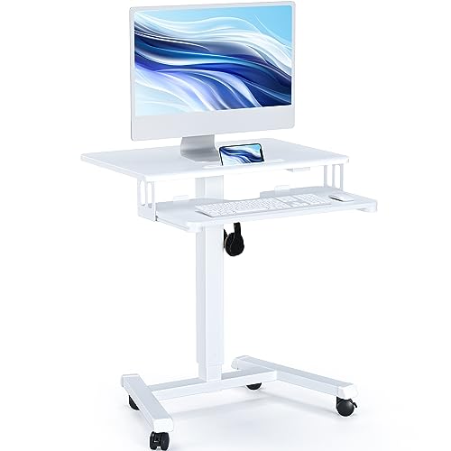 BONTEC Mobile Standing Desk with Keyboard