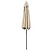 Le Papillon 9 ft Outdoor Patio Umbrella Aluminum Table Market Umbrella Crank Lift Push Button Tilt, Beige