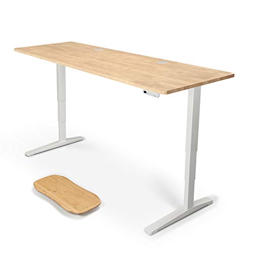 UPLIFT Desk V2 Natural Rubberwood Solid Wood Desktop Standing Desk