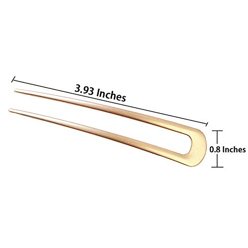 Fciqven 6 Pcs Metal U-Shape Hair pins,Simple Hair Pin Fork Sticks Hairstyle Chignon for Women