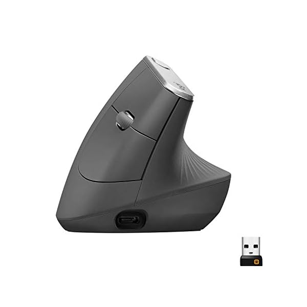 Logitech-MX-Vertical-Ergonomic-Wireless-Mouse-Multi-Device-Bluetooth-or-24GHz-Wireless-with-USB-Unifying-Receiver-4000-DPI-Optical-Tracking-4-Buttons-Fast-Charging-LaptopPCMaciPad-OS-Black Logitech MX Vertical Ergonomic Wireless Mouse, Multi-Device, Bluetooth or 2.4GHz Wireless with USB Unifying Receiver…