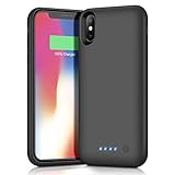 Battery Case for iPhone XS/X/10,6500mAh Portable Rechargeable Charging Case External Battery Pack for Apple iPhone XS/X/10 Protective Charger Case Backup Battery Power Bank (5.8 inch) (Black)