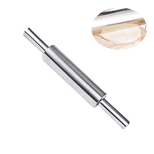 Chercherr Rolling Pin, Safe And Durable Smooth Home Metal Stainless Steel Rolling Pin For Baking Fondant Pie Cookie Cooking Assistant (C)