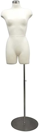 Pinnable Female Jersey Dress Form Mannequin 36" chest, 26" waist, 36" hips, W/ Round Steel Base & Neck Block (#8)