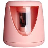 Electric Pencil Sharpener for Eyeliner and Lip Liner - Dual Use Cosmetic and Classroom Pencil Sharpener,Colored (Pink)