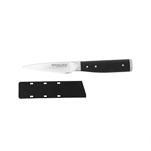 KitchenAid Gourmet Serrated Paring Knife, 3.5Inch, Black
