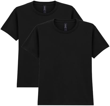 Gildan Adult 4XL Black 6.1 oz 100% Cotton Short Sleeve T-Shirt