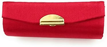 Solid Satin Lipstick Case Holder w/ Mirror (Red)