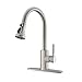 PAKING Kitchen Faucet, Kitchen Sink Faucet, Sink Faucet, Brushed Nickel Kitchen Faucets with Pull-Down Sprayer, Stainless Steel Bar Kitchen Faucet, Sweep Spray