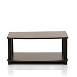 Furinno 13191DBR/BK Turn-N-Tube No Tools 2-Tier Elevated TV Stand, Dark Brown/Black (Kitchen)