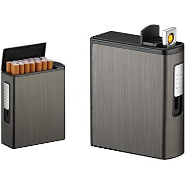 cigarette gadgets roygra Case with Lighter (2 Pack), King Size 85mm Magnetic Switch 20 Capacity Holder Case for Men Women, Cigarettes Smoking Accessories, Rechargeable Flameless Windproof Electric Lighters : Health & Household High Quality Cigarette Case 20pcs