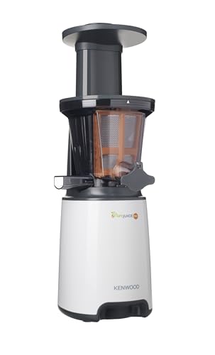 Kenwood JMP400WH PureJuice Estrattore di Succo a Freddo, Centrifuga Slow Juicer con passino, funzione risciacquo, salvagoccia, contenitore raccogli polpa 1,3L, contenitore succo 1L, Bianco