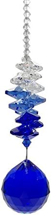 Waner 30mm Crystal Ball Prism Suncatcher Feng Shui Products for Positive Energy, Mazarine Blue