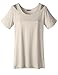 Doublju Women Round Neck Short Sleeve Top with Shoulder Hole Point
