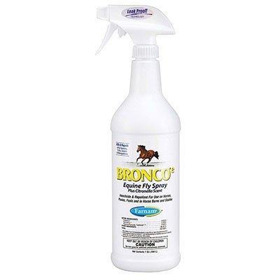 Bronco E Equine Fly Spray Plus Citronella Scent, 32 fl oz; Okocat Natural Wood Cat Litter, Long Hair Breeds, 8.4 lbs