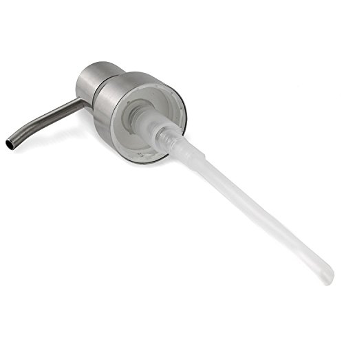 16oz Clear Glass Boston Round Bottles with Stainless Steel Pumps (2 pack), Great for Essential Oils, Lotions, Liquid Soaps